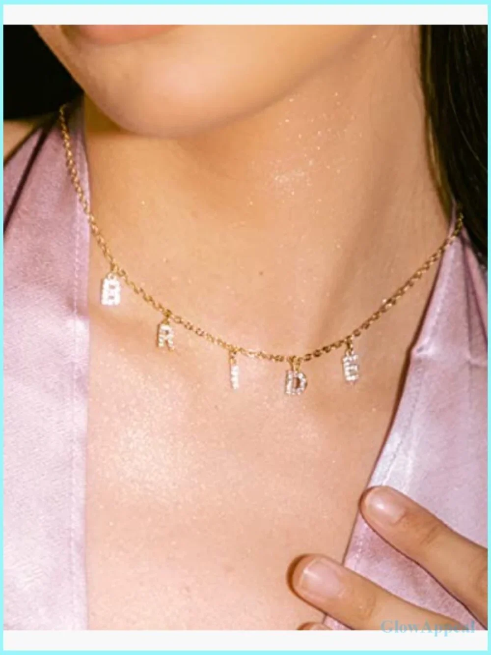 Gold Bride Choker Necklace Cubic Zirconia Jewelry Bachelorette Party